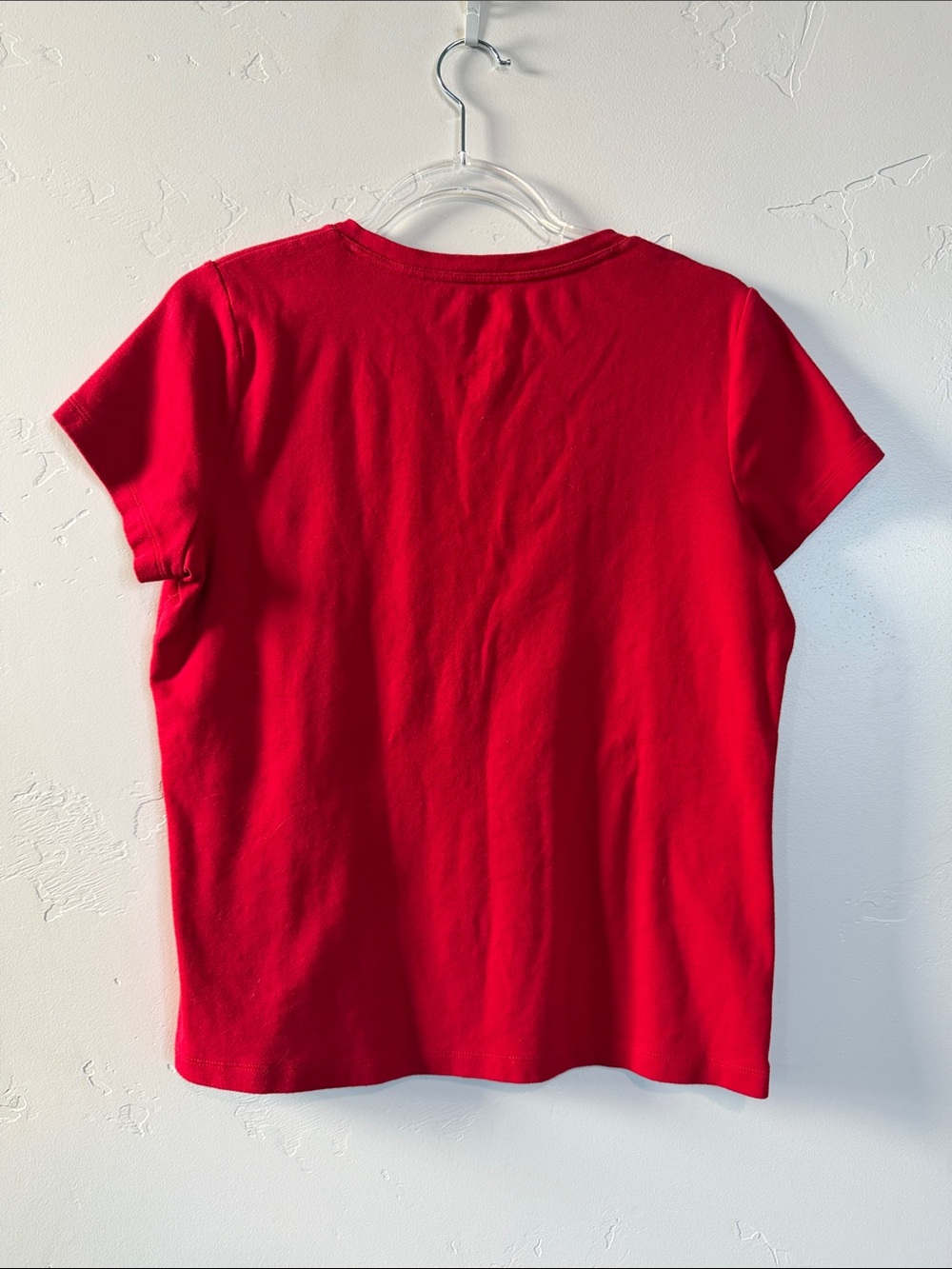 St. John's Bay Bright Red V-Neck Tee - Picture 3 of 6
